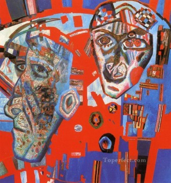 抽象的かつ装飾的 Painting - 二つの頭 1925 パベル・フィロノフの要約